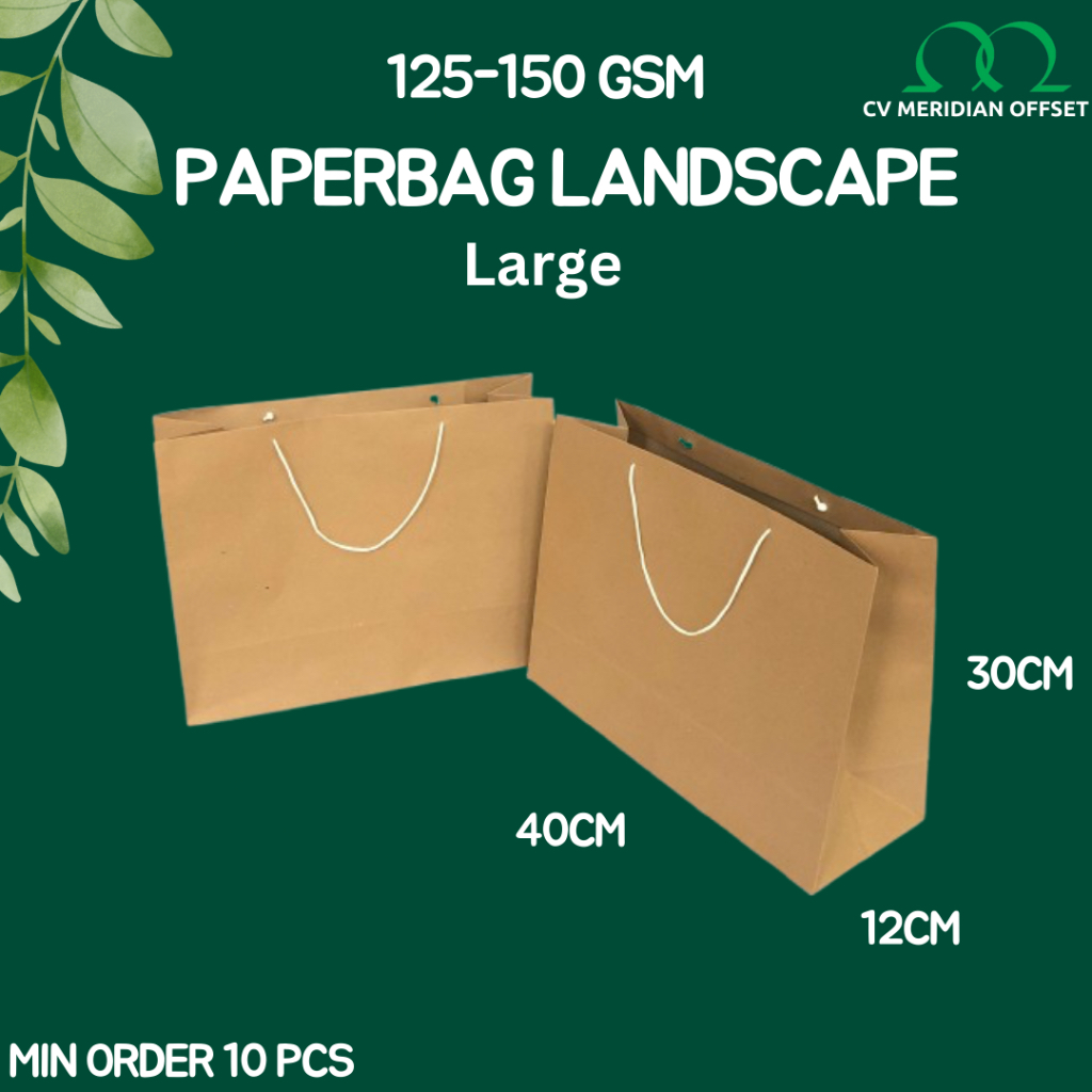 

Paperbag Large Tas Kertas Kantong Kertas Shopping Bag Kraft Coklat Ukuran S