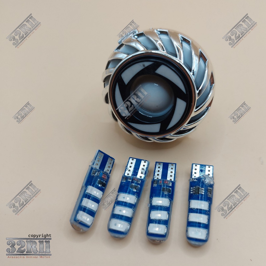 KLSUS 4pcs Sen jelly kedip t10 + lampu stop projie rem belakang