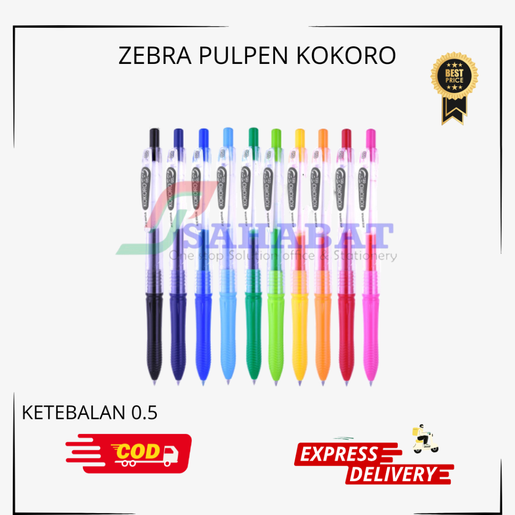 

ZEBRA PULPEN KOKORO KETEBALAN 0.5 PULPEN MURAH ZEBRA HARGA PER 1 PCS Stationery