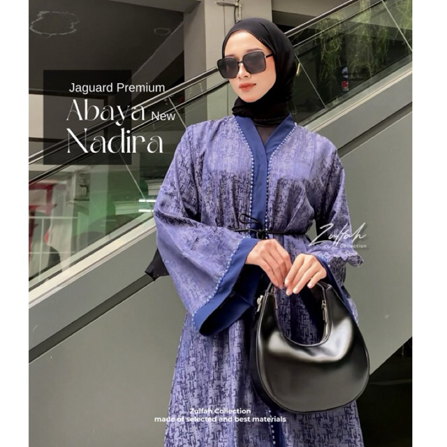 Nadira Abaya Outer Jaguar Cutton 977 Gamis Arab Saudi Elegan Luxury Mewah By Zulfahcollection