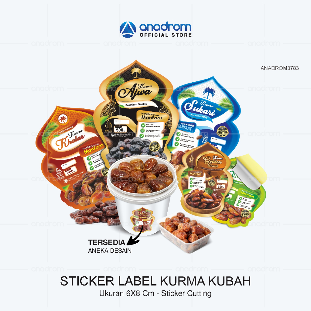 

Sticker Label Kurma Kubah Viral | Sticker Kurma Kubah Aesthetic | Sticker Kurma Sukari, Khalas, Ajwa Madinah, Tunisia, Golden Valley, Golden Orient, Medjol | Anadrom 3783