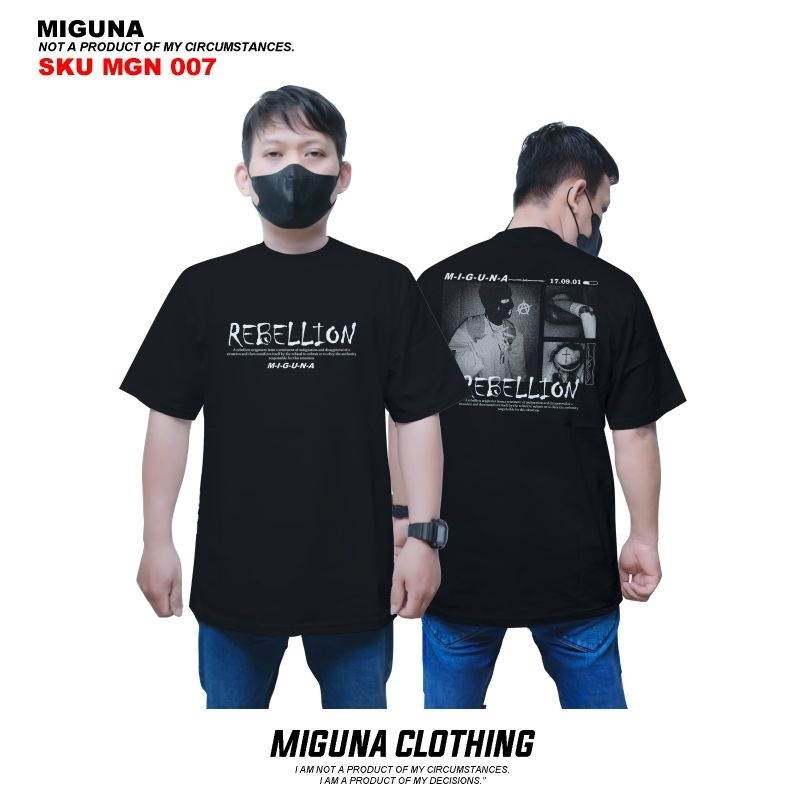 MIGUNA Pakaian Pria Atasan Kaos HITAM MGN 007