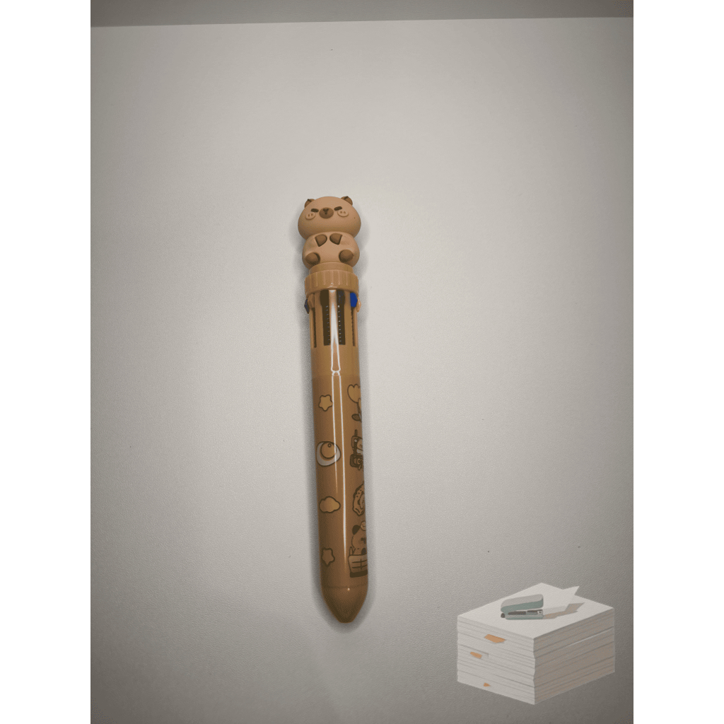 

Pulpen Karakter Multicolor Ballpoint 10 warna 10in1 Capybara Kartun Lucu Pulpen Mekanik