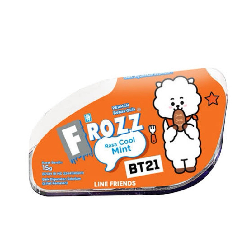 

PERMEN FROZZ COOL MINT EDISI BT21 [ 1 POT @15G ] | PERMEN FROZZ | KONIMEX | LINE FRIENDS RASA COOL MINT BT21 FROZZ