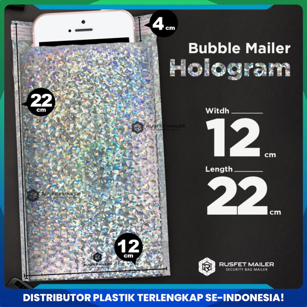 

Amplop Bubble Mailer Bubble Packing Murah Varian Hologram - 12x18cm