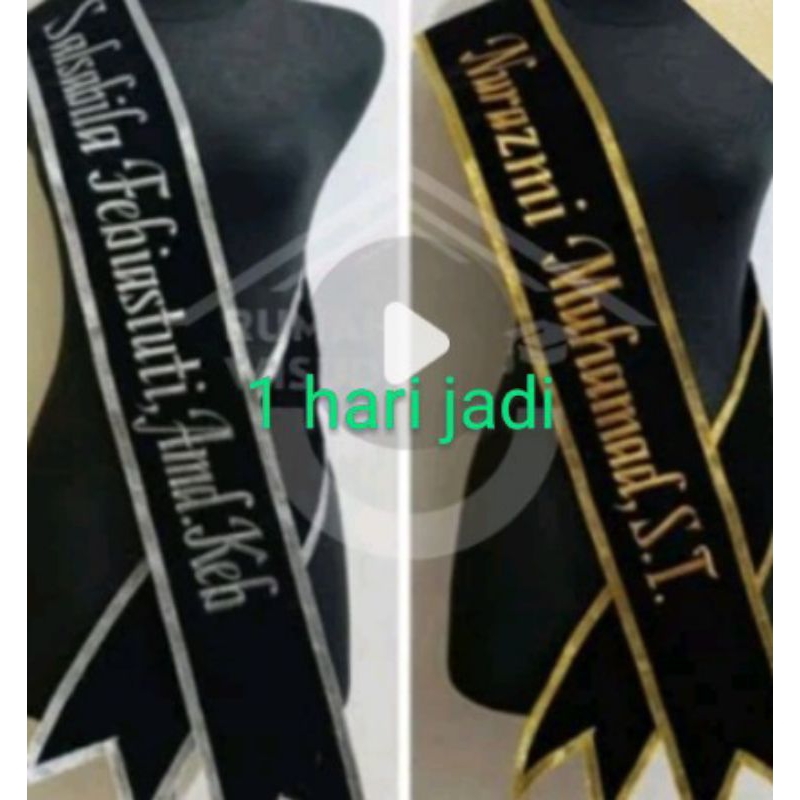 selempang wisuda 2 lapis
