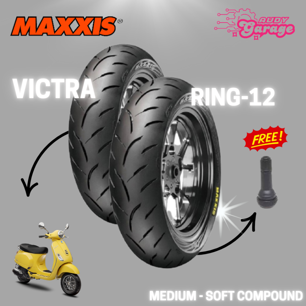 Ban Vespa Sepasang Ring 12 Maxxis Victra S98 st Ban Tubles Piagio Vespa Depan Belakang