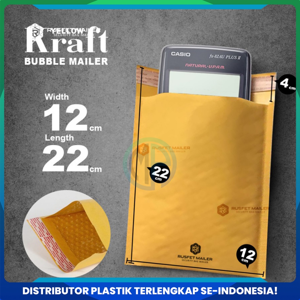 

Amplop Bubble Mailer Bubble Packing Murah Varian Kraft Yellow - 12x18cm