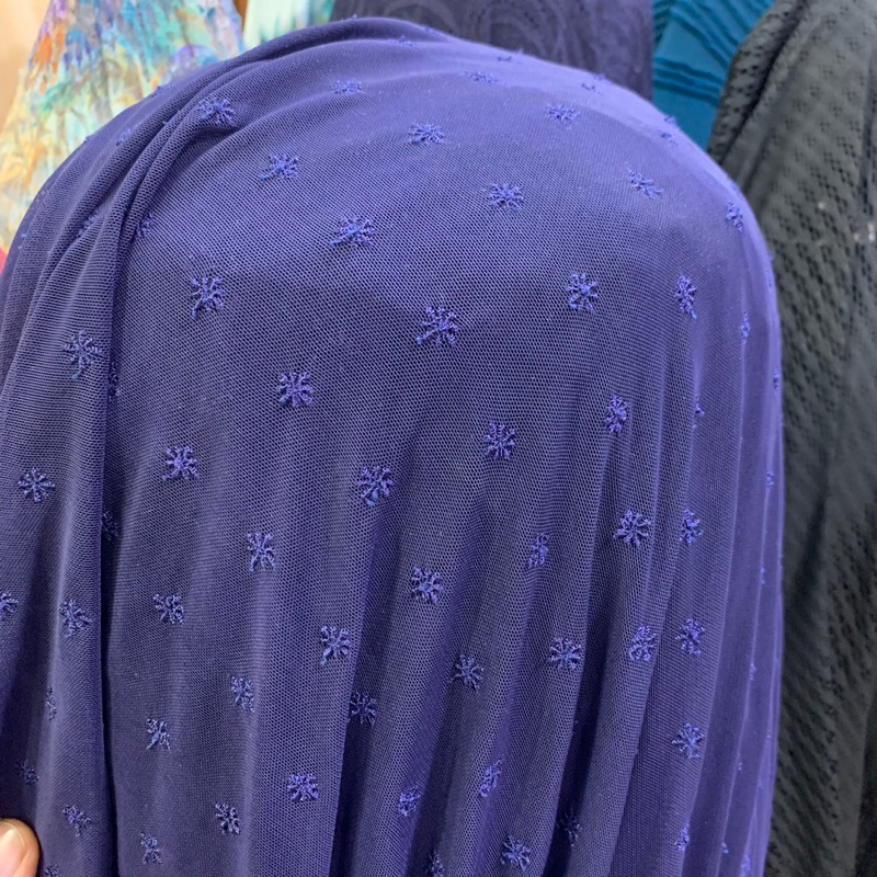 kain tulle bordir - kain tulle bordir navy - kain bordir premium [NAVY]