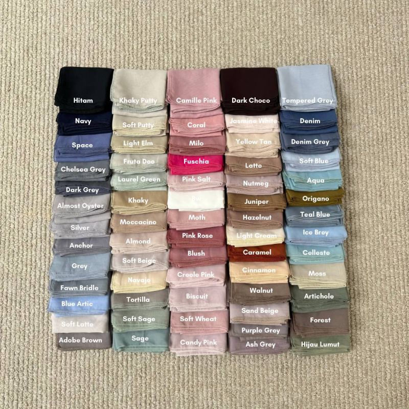 Ayya Collection - BASIC SCARF HIJAB SEGIEMPAT DAILY POLYCOTTON BELLA SQUARE PREMIUM by alqeera