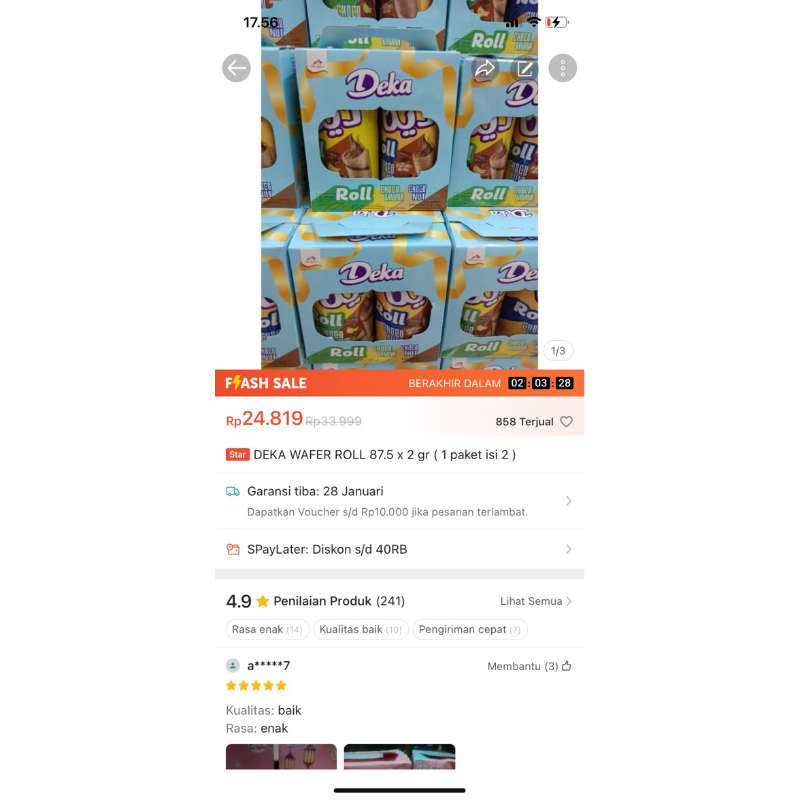 

custom order deka 50pcs deka wafer roll