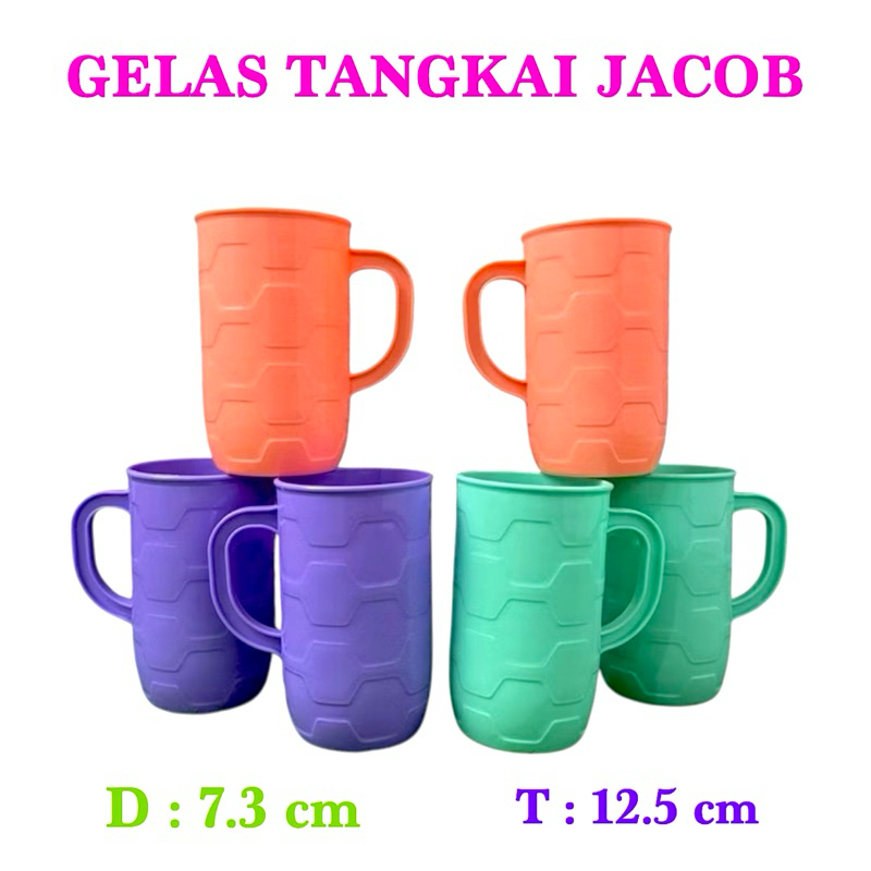 GELAS ES TEH / GELAS MINUM PLASTIK JACOB / GELAS TANGKAI JACOB FOODGRADE TEBAL