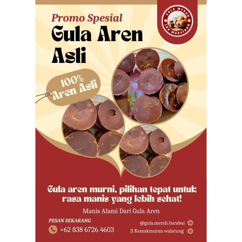 

100% Gula Aren Asli Kalimantan Per 500g