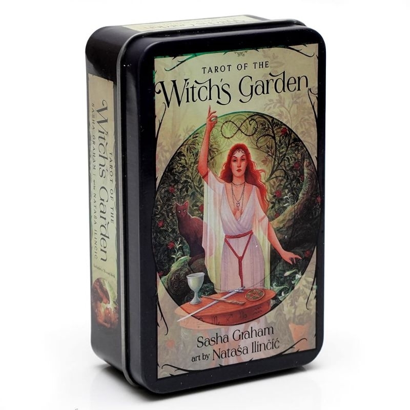 Tarot of Witch's Garden Tarot dengan Kotak Kaleng pinggiran Gold