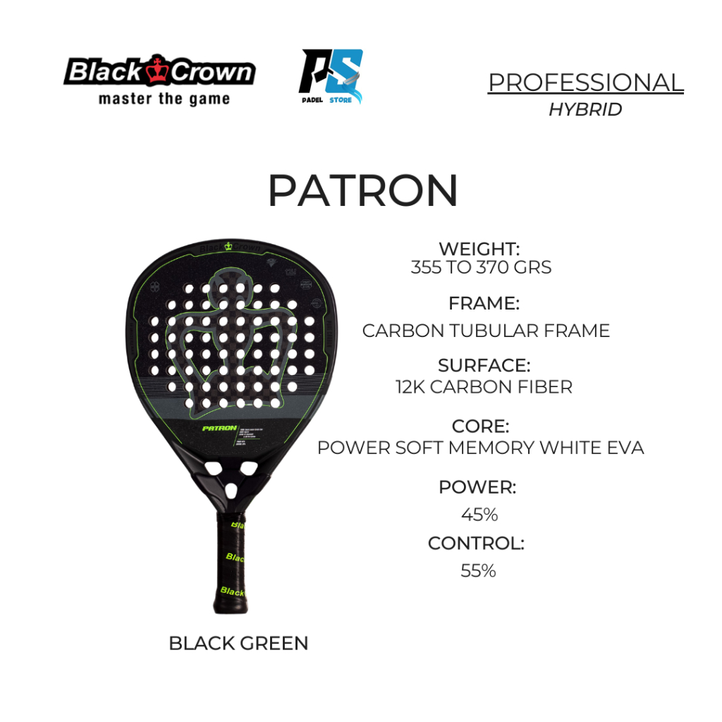 BLACKCROWN PATRON PADEL RACKET | RAKET PADEL RAKET BLACKCROWN