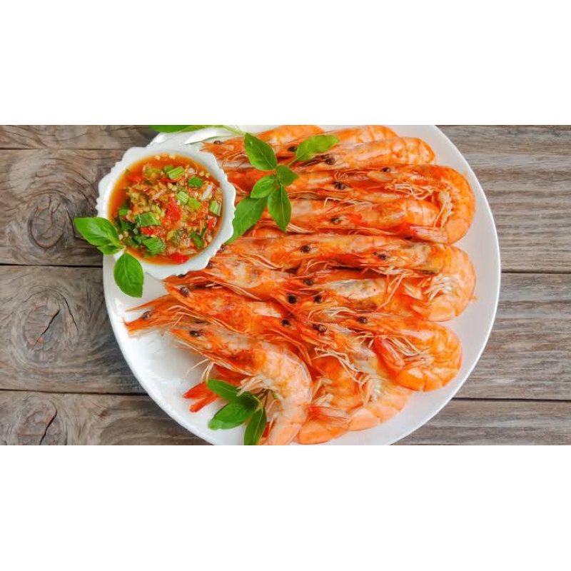 

udang rebus + sambel