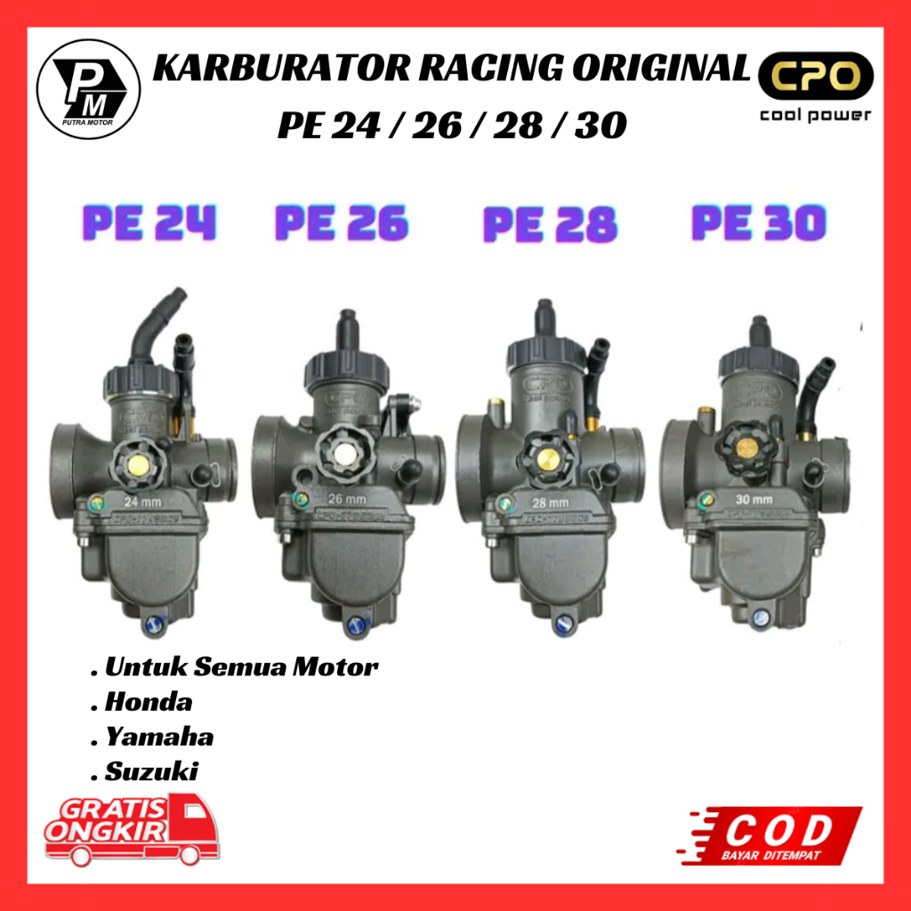 Karburator Racing Original CPO PE 24 / 26 / 28 / 30 - Karbu Racing PE Original CPO-P GEN Universal