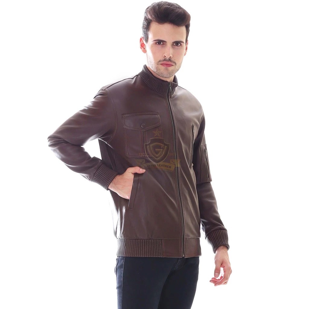 Jaket Kulit Pria Garvis Semi sport series Kulit domba super nappa 09mm
