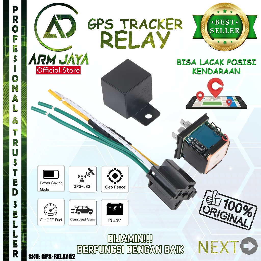 Armjaya Mini GPS Tracker Relay CJ720 Pelacak Lokasi Perangkat Keamanan GPS-RELAYG2 GPS Mobil