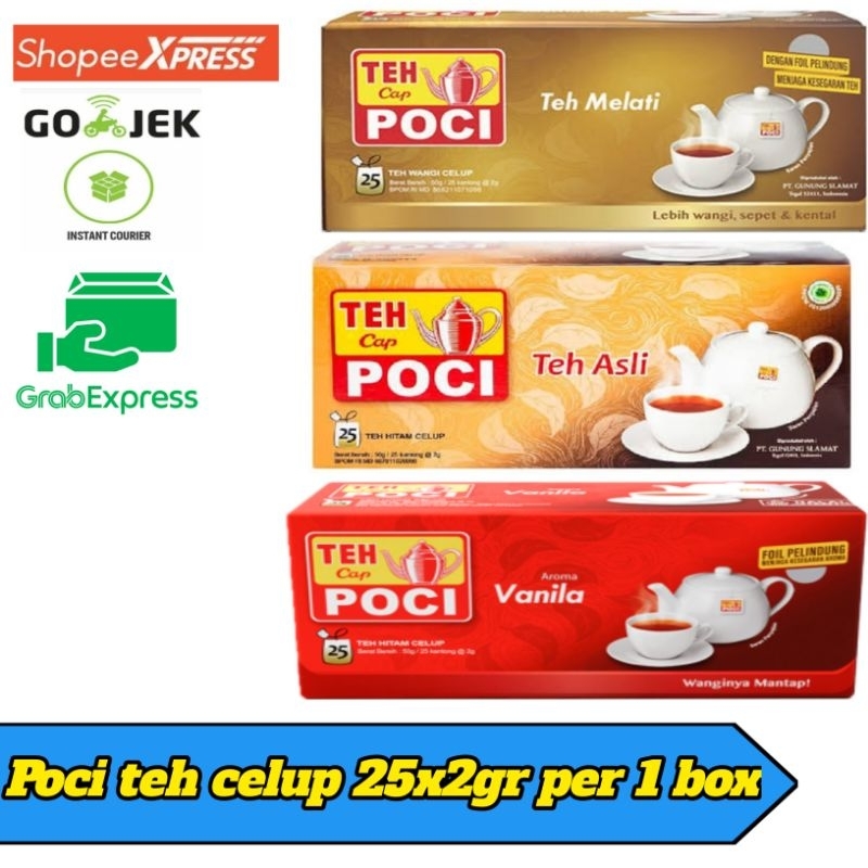 

Poci teh celup 25x2gr (1 box isi 25) poci teh vanila,jasmine,original