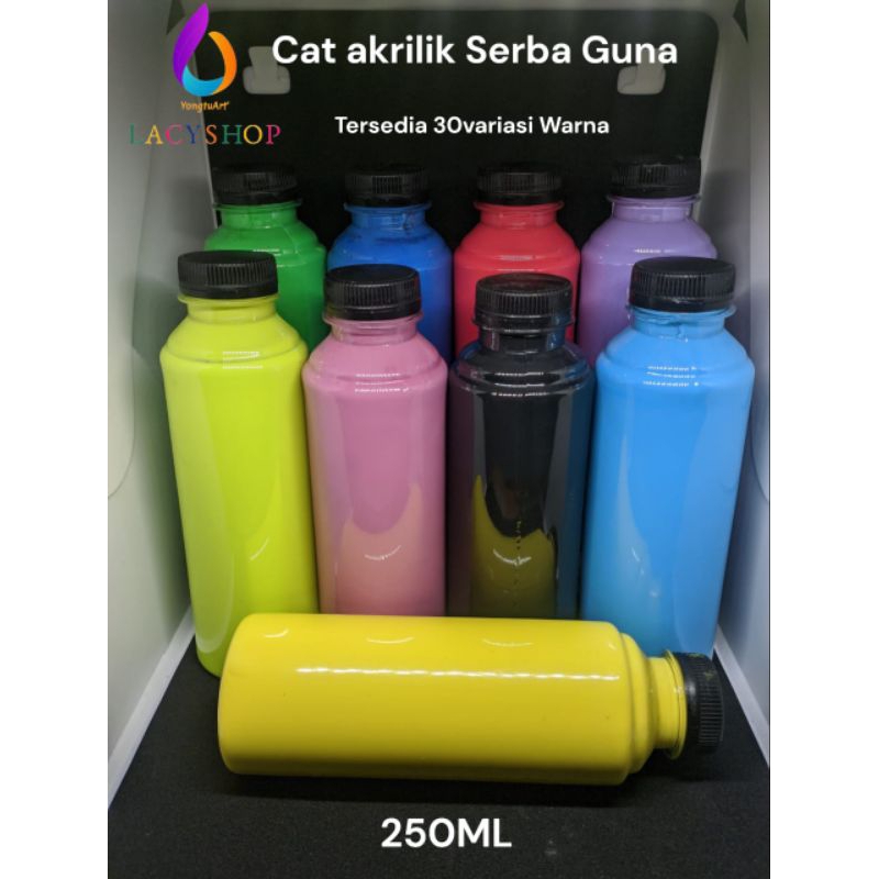 

Cat akrilik cat serbaguna cocok untuk kanvas/kayu/tembok kemasan 250ml