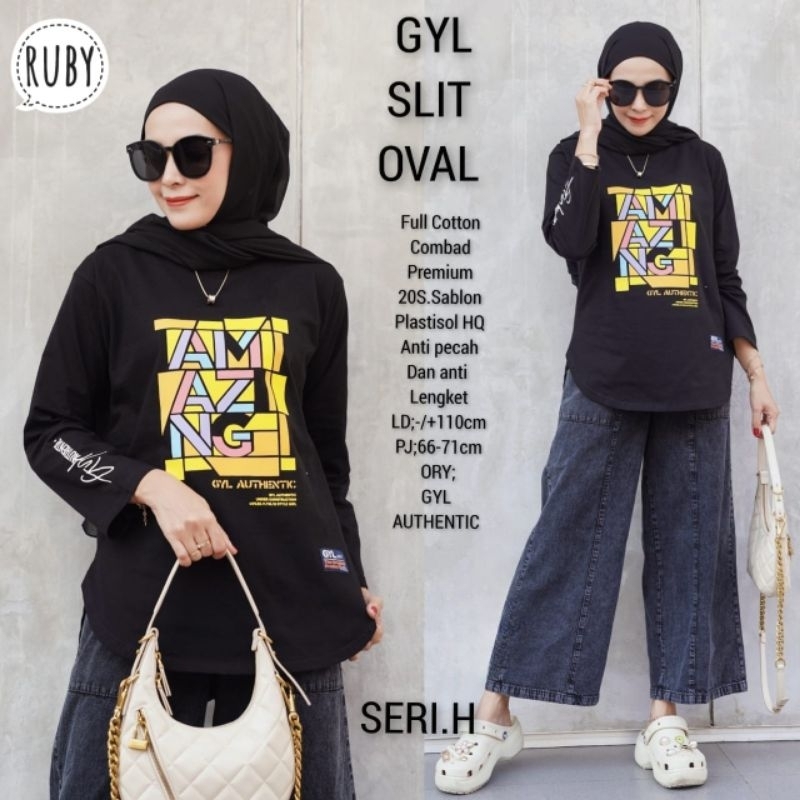 kaos cewek lengan panjang GYL