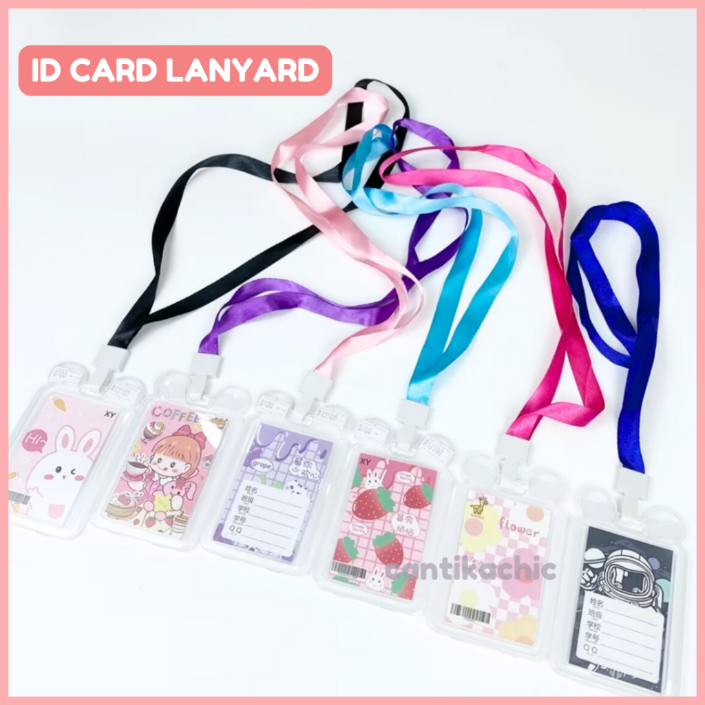 

CANTIKACHIC LANYARD ID CARD TRANSPARAN POLOS TALI KARTU NAME TAG