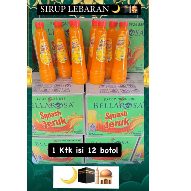 

[READY STOCK] SIRUP BELLAROSA SQUASH JERUK | SIRUP LEBARAN | SIRUP ISI 12 BOTOL