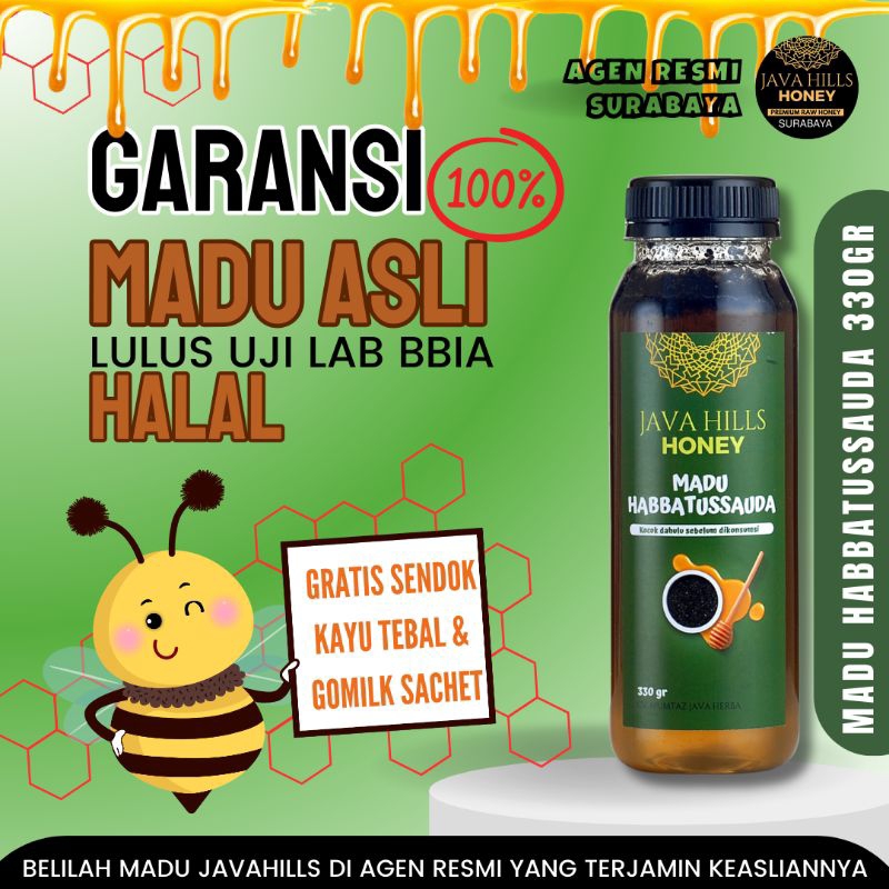 

Java Hills Madu Habbatussauda 320 gr Asli Lulus Uji Lab Bbia Halal