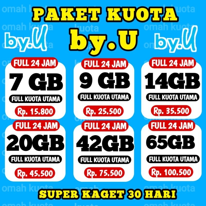 PAKET KUOTA BYU TERMURAH - KUOTA INTERNET BYU SUPER KAGET