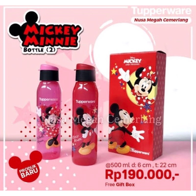 Botol Minum mickey tupperware 500ml