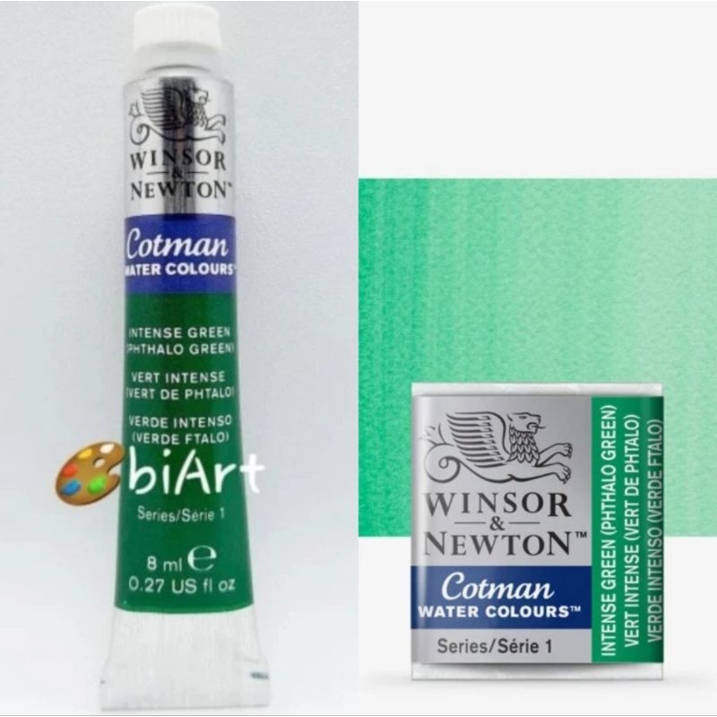 

Cat Air Cotman Water Colour Tube 8ml / Half Pan Intense Green (Phthalo Green) Winsor & Newton