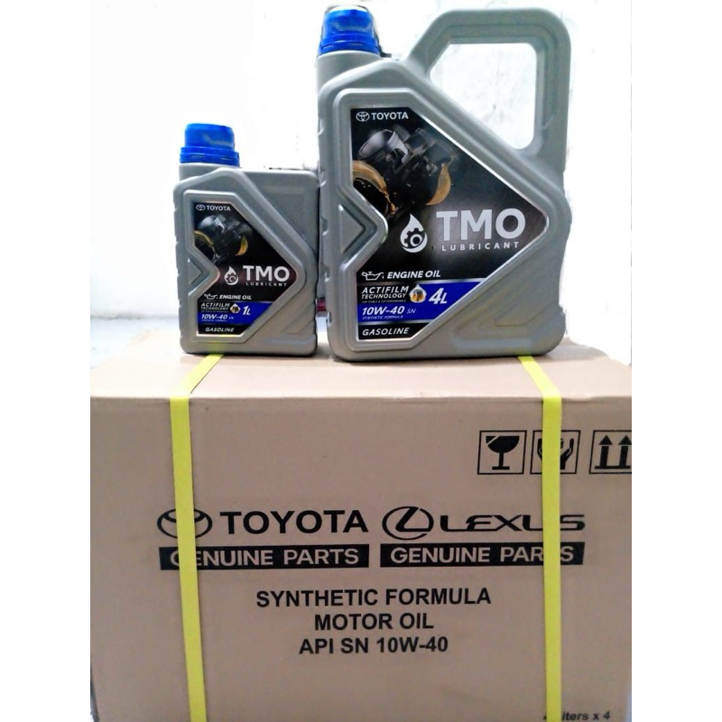 Paket OLI MESIN MOBIL TMO TOYOTA SAE 10W-40 SN 4L DAN 1L(kemasan baru)