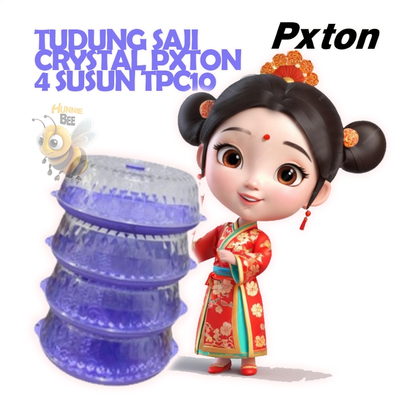 TUDUNG SAJI CRYSTAL PXTON 4 SUSUN TPC10