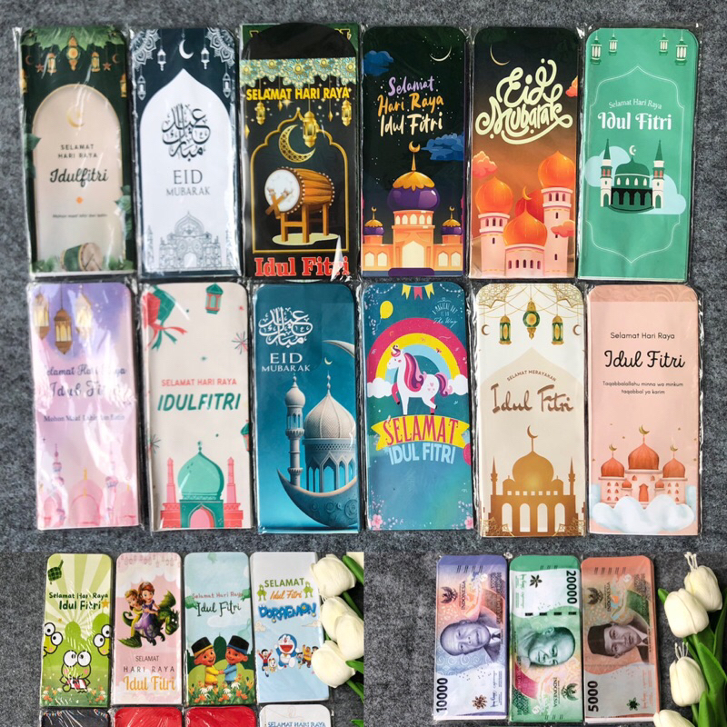 

(1pack isi 10) Amplop THR Jumbo Lebaran unik siap pakai plesetan viral / ampau thr lebaran idul fitri karakter kartun muslim uang profesi resto snack bank besar