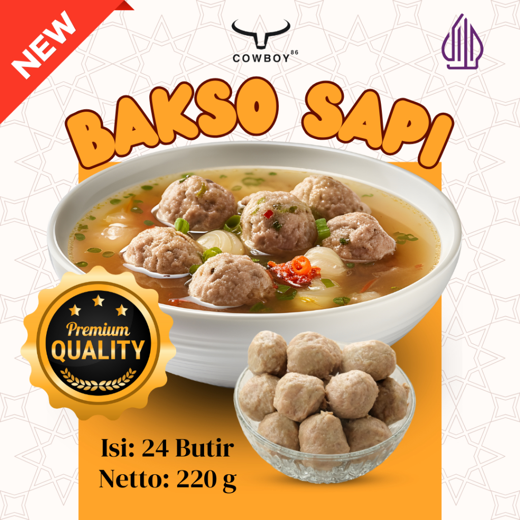 

Bakso Sapi Halus Premium Frozen Kemasan Isi 24 Butir Komplit dengan Bumbu Cowboy86