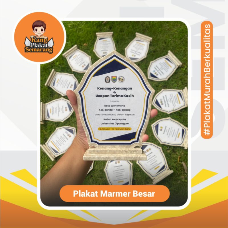 Plakat Marmer Besar | Vandel Marmer | Souvernir Wisuda | Plakat Magang