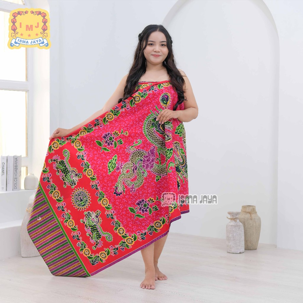 ISMAJAYA - Selendang Batik Maskot Liong Merah