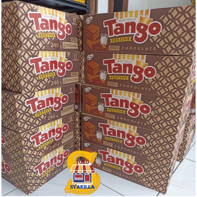 

Tango wafer coklat 1 dus isi 6 Kaleng @240gr