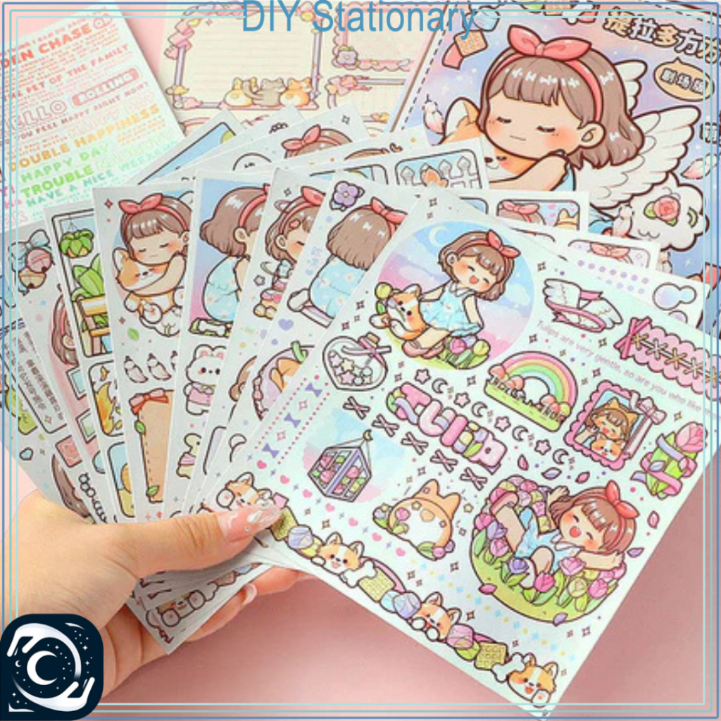 

Stiker Pack Set Dodogirl with Dog Story 15 lembar Sticker Jurnaling Lucu Aesthetic TLD122