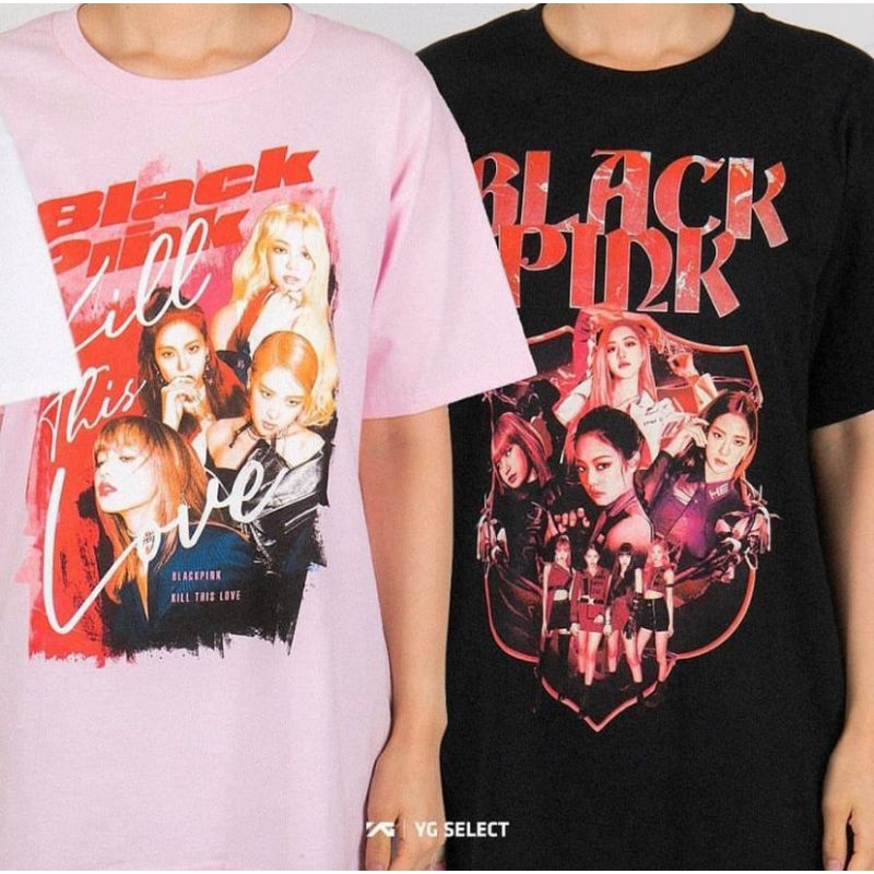 t-shirt / kaos blackpink official versi PINK