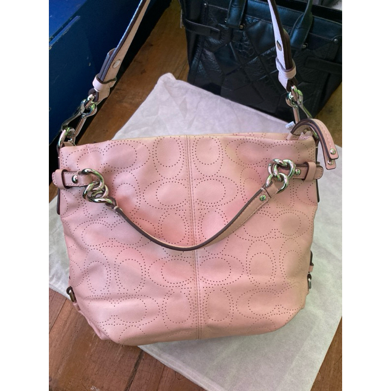COACH Brooke Perforated Hobo Bag Pink. PRELOVED BAG