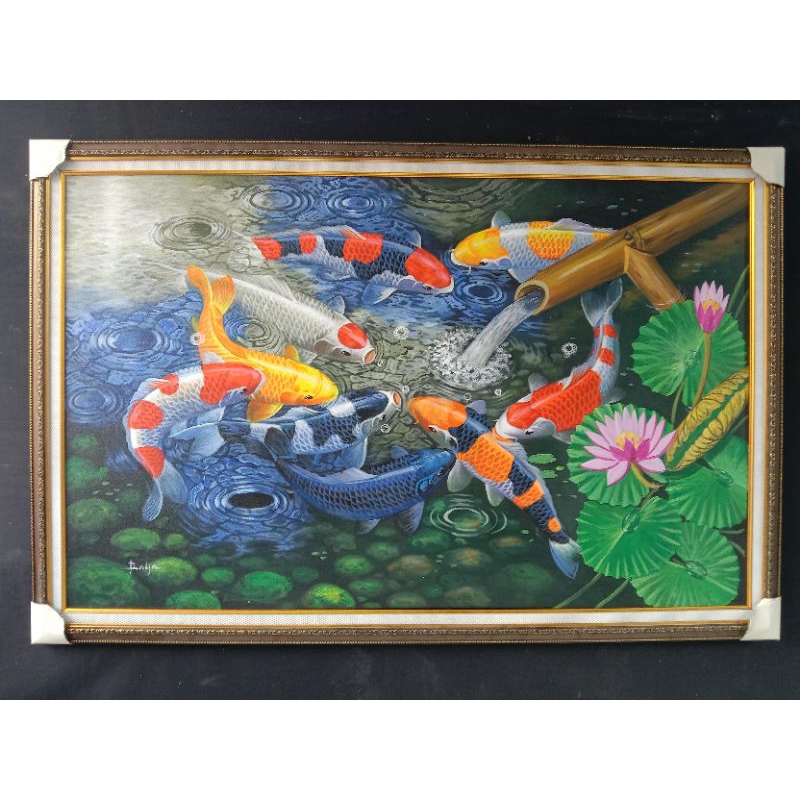 lukisan ikan koi/lukisan ikan koi fengshui