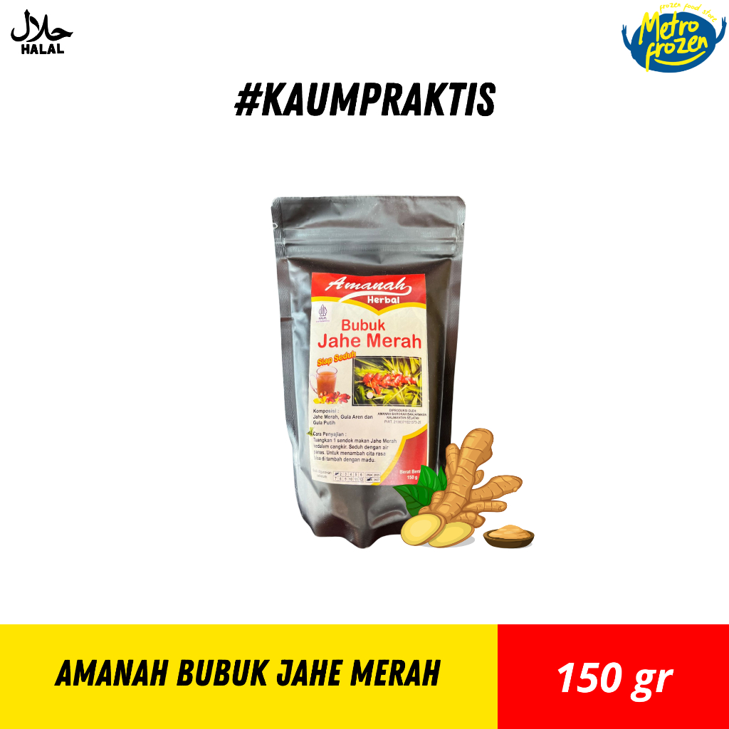 

AMANAH Bubuk Jahe Merah 150gr //bubuk jahe siap seduh //jahe siap seduh instan Banjarmasin