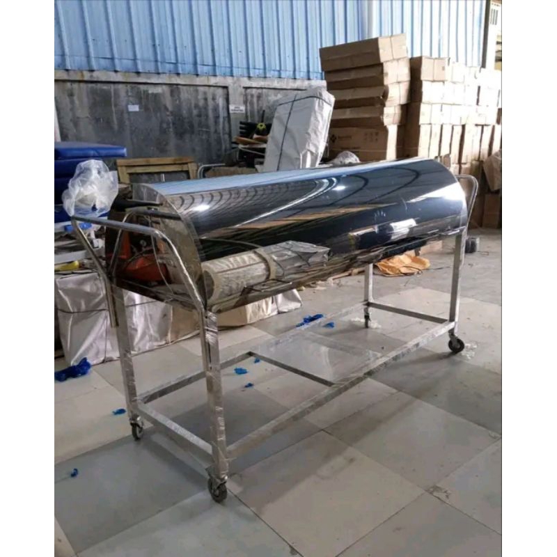 brankar mayat || gerbong jenazah stainless steel || mortuary carriage jenazah