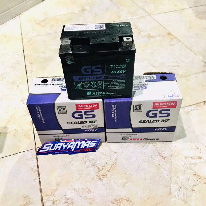 AKI GS SEALED MF GTZ6V ( SEMI KERING ) MIO AKS / MIO GT / NMAX NEW / CBR 150R / PCX 125-150 / VARIO 