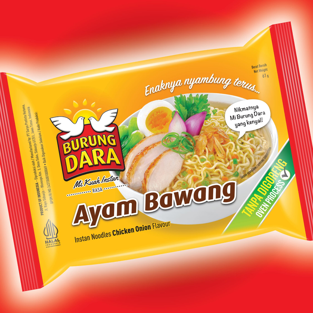 

Burung Dara Mie Goreng Original/ Pedas/ Kuah 61- 67 gr