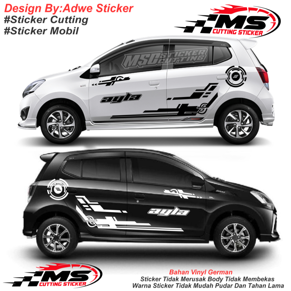 NEW Sticker stiker mobil ayla striping sticker mobil daihatsu ayla brio march agya sirion custom tex