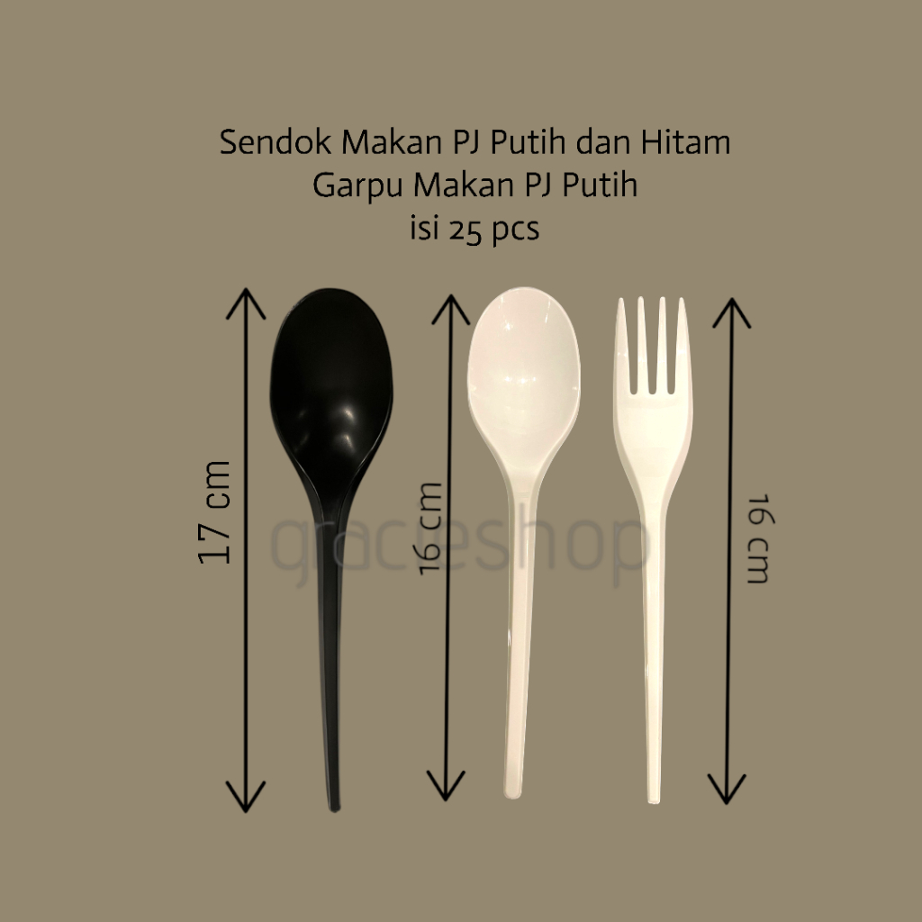 Sendok Plastik / Sendok Garpu Plastik / Sendok Hitam / Sendok Putih / Garpu Plastik / Garpu Putih