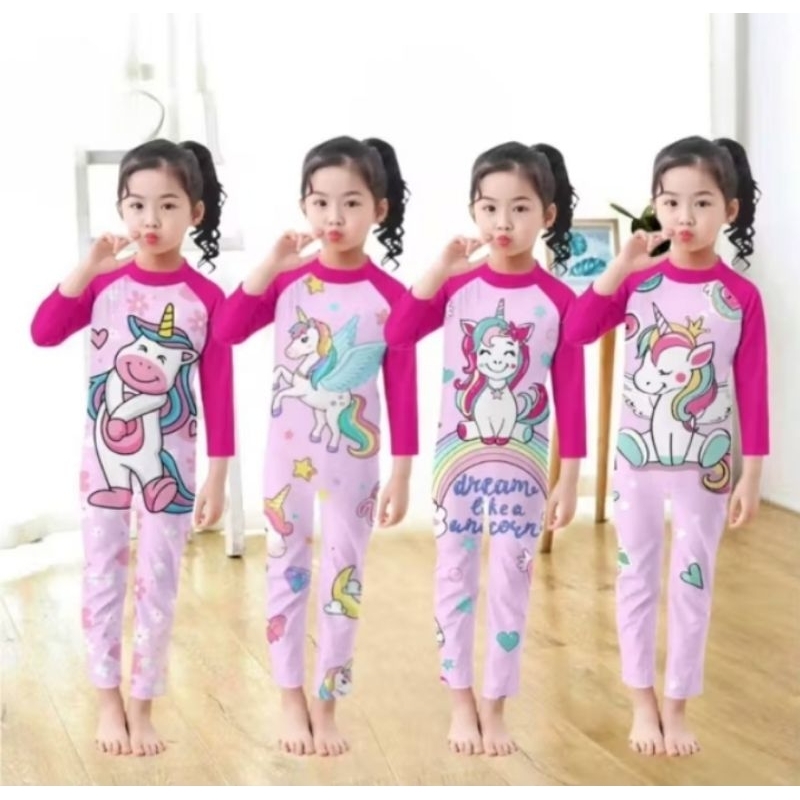 BAJU RENANG ANAK PEREMPUAN LENGAN PANJANG / BAJU RENANG ANAK PANJANG / BAJU RENANG ANAK PEREMPUAN MO